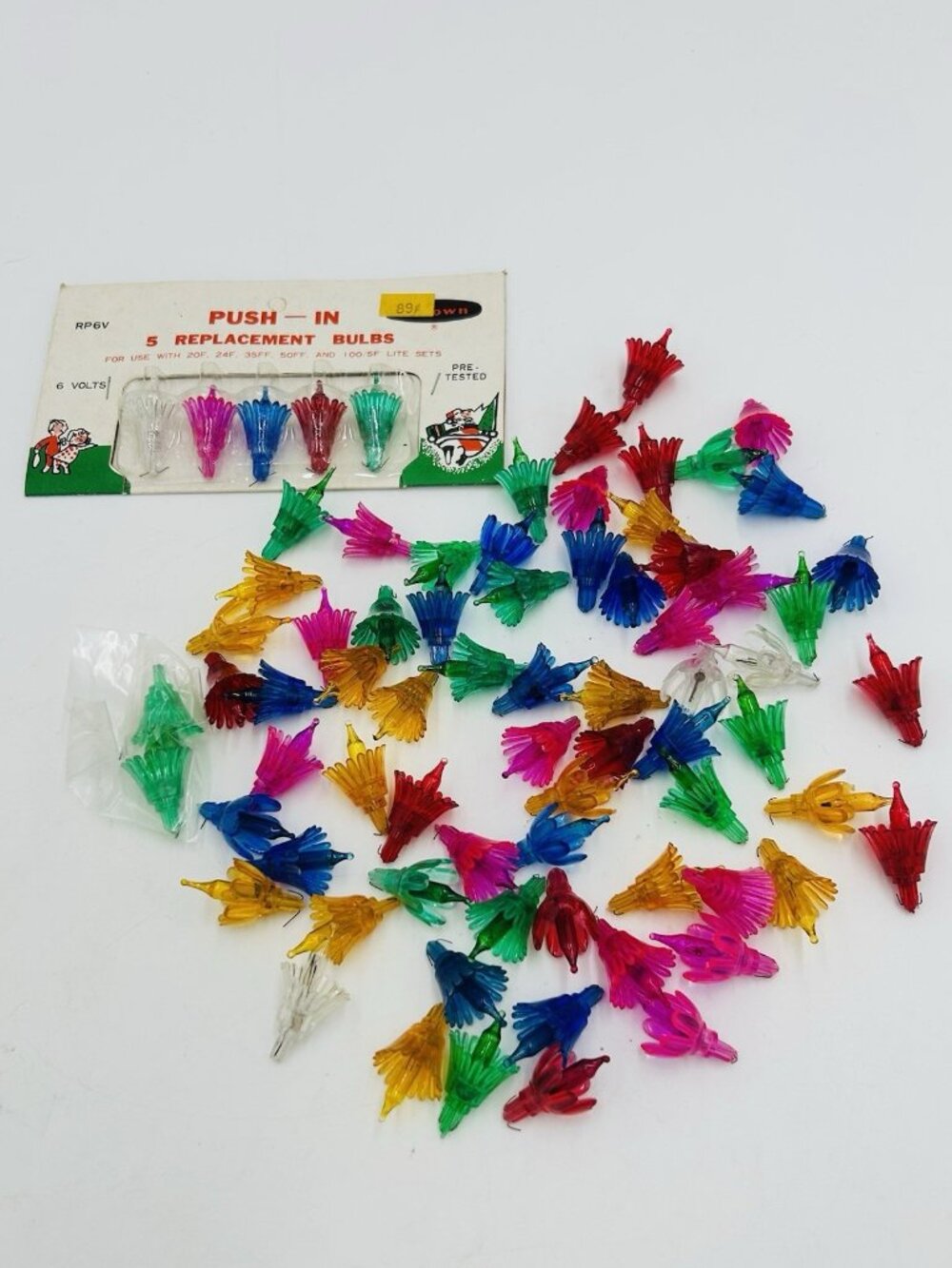 Lot Of 75 Vintage Tulip Flower Petal Reflector Christmas Light Covers w/bulbs